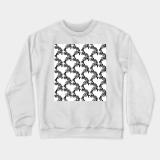 black and white floral pattern print Crewneck Sweatshirt